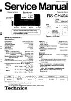 Technics - RSCH-404 - Service manual 